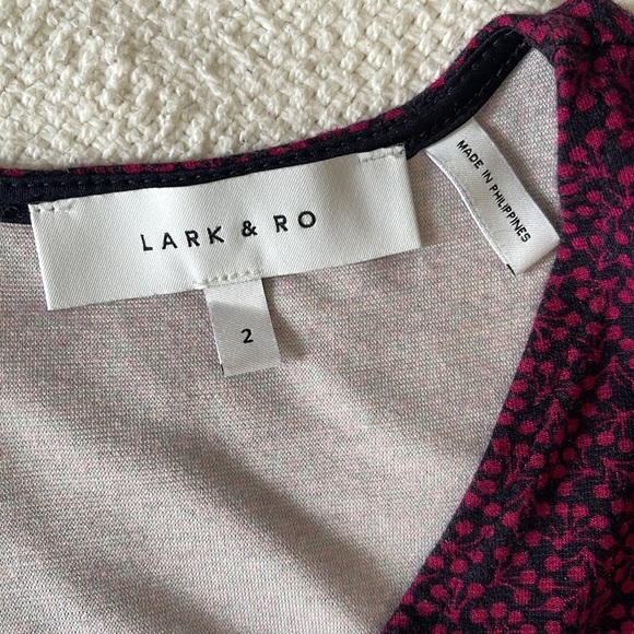 Lark & Ro Black &Pink print Long Sleeved Career Dress Size 2 - Picture 10 of 12